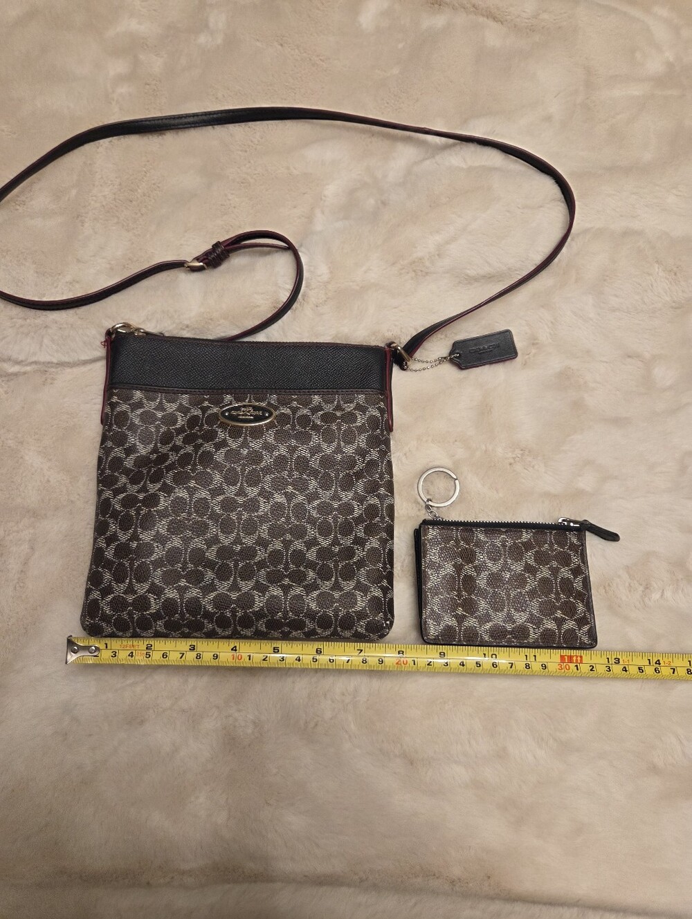 Coach Brown Signature Crossbody with Coin Pouch - Picture 9 of 11
